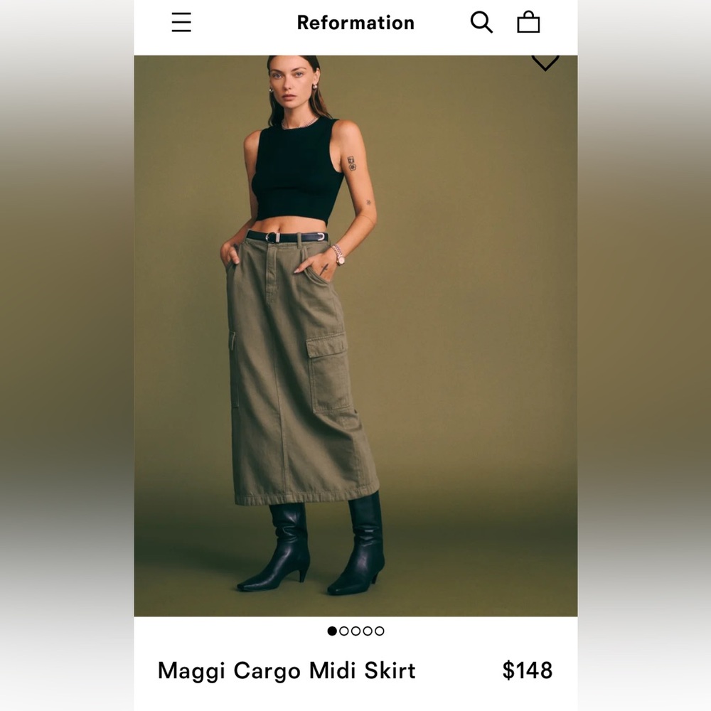 Reformation Maggi Cargo Midi Skirt